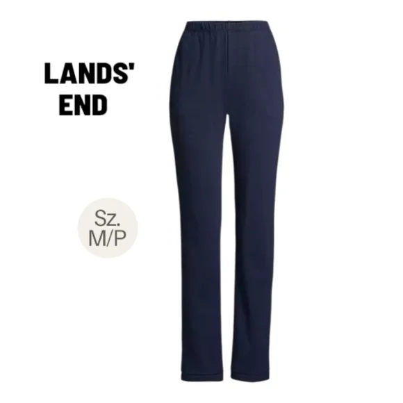 Lands' End Sport Knit High Rise Elastic Waist Pull On Pants - Picture 1 of 8